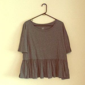 Gap grey peplum shirt